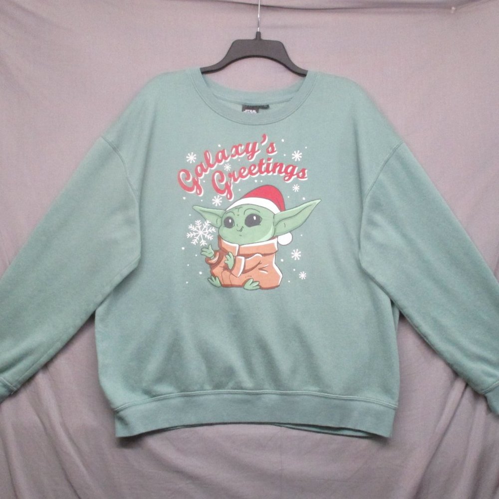 Star Warsโ Galaxy's Greetings Graphic Print Baby Yoda Green Unisex Size | 2XL